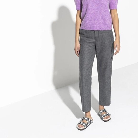 BIRKENSTOCK Arizona Shearling Wool Black & White Plaid Sandal W Sz 9 Narrow NWT - Picture 8 of 15